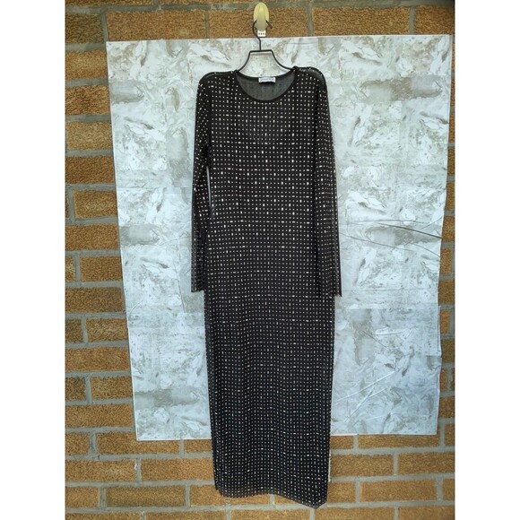 Gianni Bini
Tilly Rhinestone Mesh Crew Neck Long Sleeve Sheath Dress S/M - Picture 4 of 11
